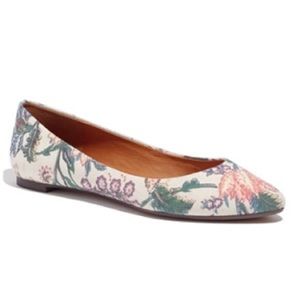 Madewell Pointed Sidewalk Skimmer Floral Flats